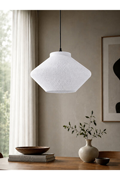 Limon 3D Desing Beyaz Tekli Sarkıt Avize Mesh Dokulu Rattan Görünüm Pinterest...