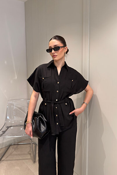 MAGARDE New Season Linen Shirt Set - Black