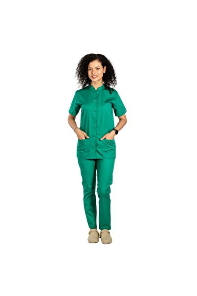 RUNI Green women's chef uniform, tunic type