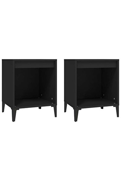 vidaxl Noptiere, 2 buc., negru, 40x35x50 cm