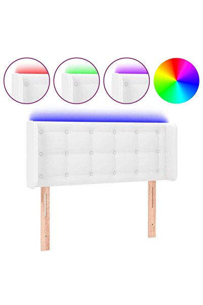 vidaxl LED headboard, white, 83x16x78/88 cm, eco- Leather