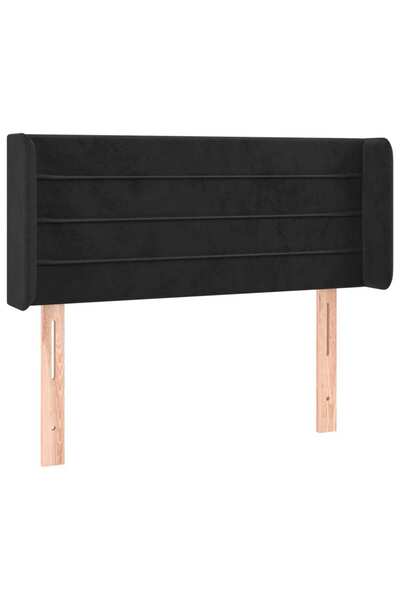 vidaxl Black headboard with wings 83x16x78/88 cm Velvet