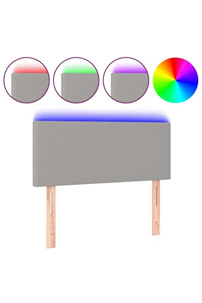 vidaxl LED headboard, light grey, 80x5x78/88 cm, textile