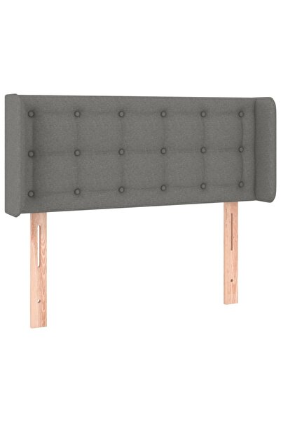vidaxl Dark grey headboard with wings 103x16x78/88 cm textile