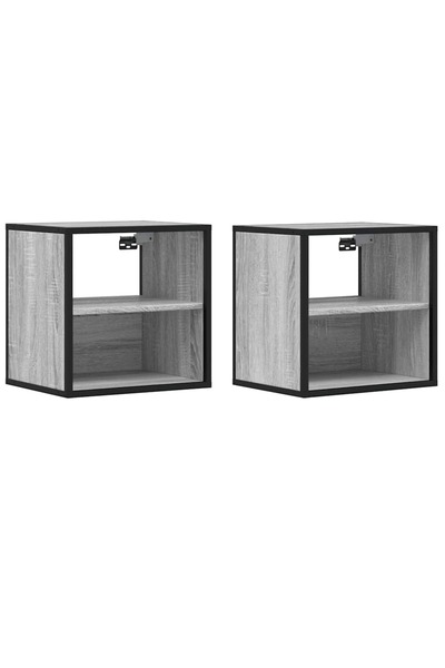 vidaxl Noptiere de perete, 2 buc., sonoma gri, 40x31x39,5 cm
