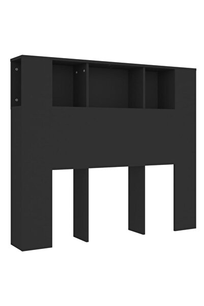 vidaxl Tăblie de pat cu dulap, negru, 120x18,5x102,5 cm