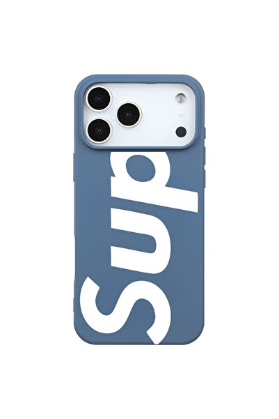 Casen iPhone 17 Pro Max Mavi Lansman Sup Tasarımlı Renkli Silikon Kılıfı
