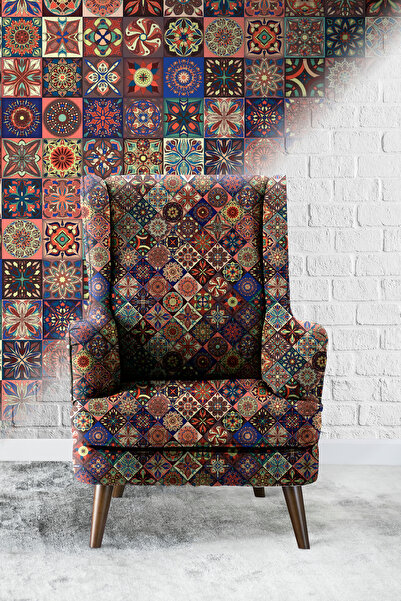 Vagonik Ethnic Turkish Motifs-9 Ψηφιακά τυπωμένο ύφασμα ταπετσαρίας καναπέ, υ...