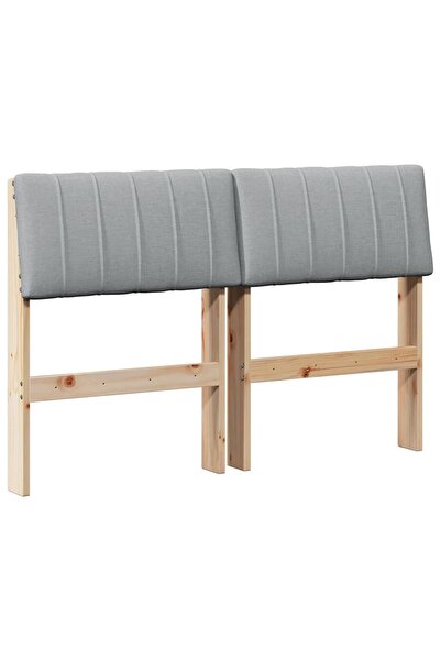 vidaxl Tăblie tapițată Gri deschis 120 cm Lemn de pin masiv