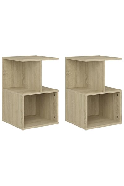 vidaxl Noptiere, 2 buc., stejar sonoma, 35x35x55 cm, lemn prelucrat