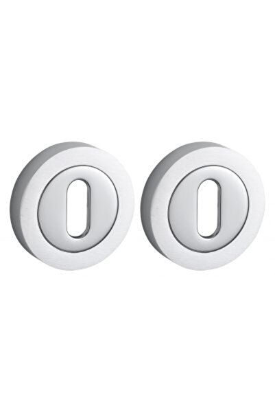 THIRARD Pereche de rozete ø 50 mm cu orificiu pentru cheie, finisaj crom satinat