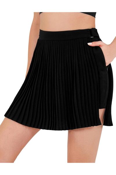 JACK SMITH Women's Casual Pleated A-Line Elastic Waist Sports Skirt + Shorts