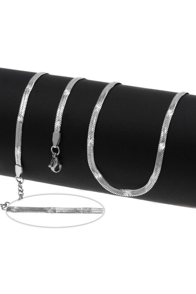 Golden Thread Grace Herringbone Chain Necklace – Silver