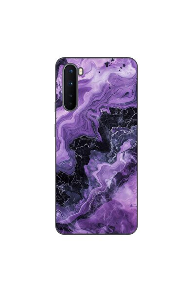 OEM Husa compatibila cu OnePlus Nord Silicon Gel Tpu Model Abstract Purple Ma...