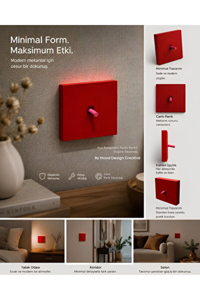 MoodDesign AION Collection - VIVID Series (SCARLET RED) / Minimal Mat Tasarım...