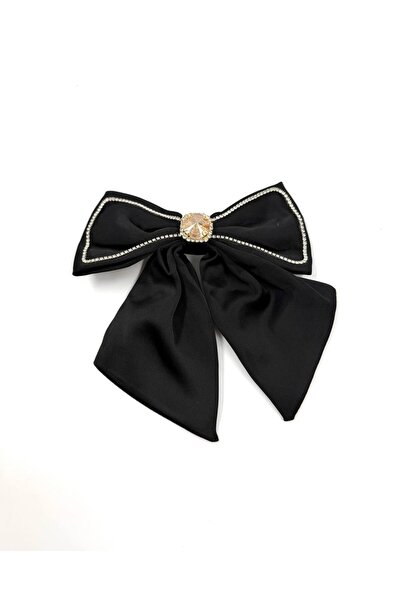 MD Moda Accessories مشبك شعر من الساتان مزين بحجر ذهبي
