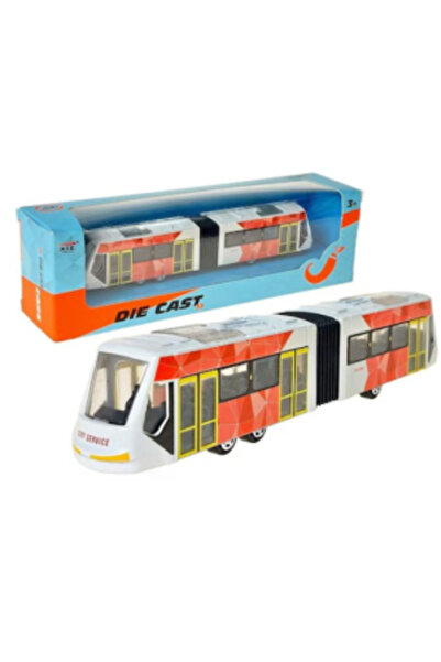 PlayFun Machetă Tramvai Articulat Die-Cast, cu Lumini și Sunete, Scara 1:64 .