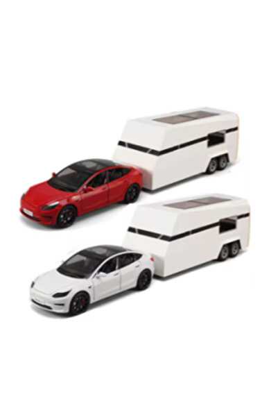PlayFun Masini Metalice muzical si lumini Tesla Truck cu Remorca,1:24 6511110...