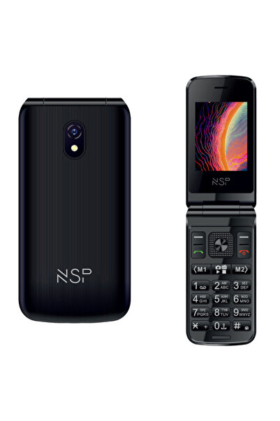 NSP 2600DS (8340444) Μαύρο κινητό τηλέφωνο Flip 2G με πλήκτρα, Dual SIM, Came...