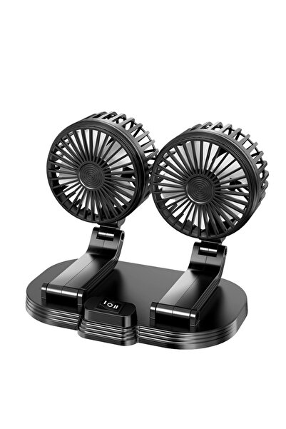 sharpdo Dual Head Car Fan, 360 Degree Rotation, High Airflow, USB Power Suppl...