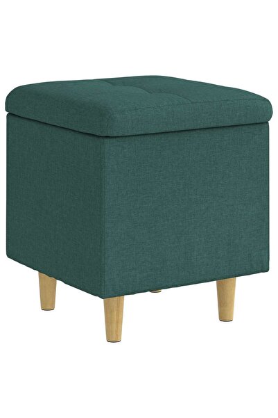 vidaxl Ottomană de depozitare Verde închis 40 x 40 x 45 cm țesătură