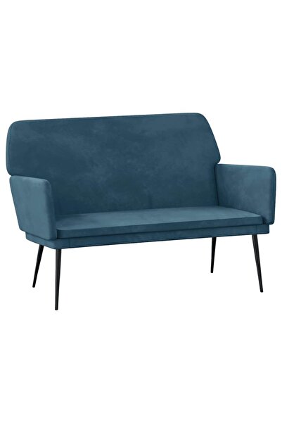 vidaxl Bench, blue, 108x79x79 cm, Velvet