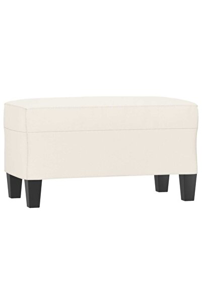 vidaxl Bancă, crem, 70x35x41 cm, piele ecologică