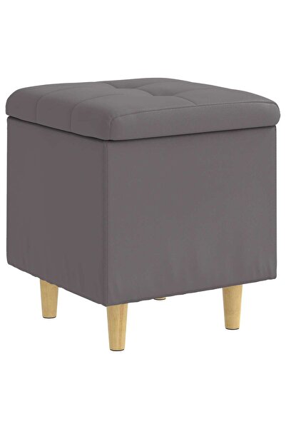 vidaxl Ottomană de depozitare Gri 40 x 40 x 45 cm Piele artificială