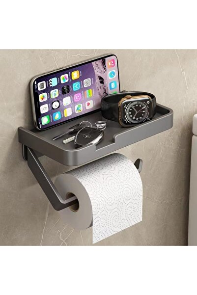 Arabest Toilet Paper Holder with Phone Shelf,Self-Adhesive,Screw Mount,Wall M...