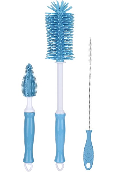 Arabest Silicone Bottle Cleaning Brush,Baby Travel Essential Bottle Brush Set...