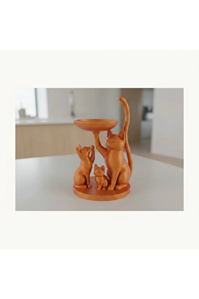 OEM Suport Bijuterii Pisica Decorativa, Organizator Accesorii Imprimat 3D, 15cm