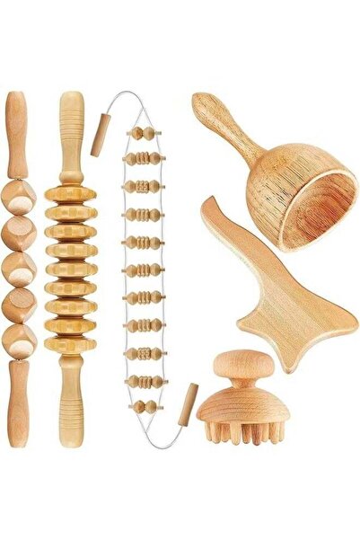 Arabest 6-Piece Wood Therapy Massage Tool Set,Lymphatic Drainage,Muscle Pain ...