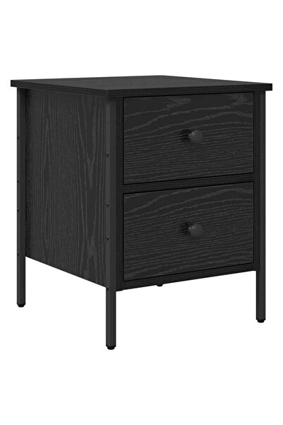 vidaxl Noptieră Stejar negru 40 x 42 x 50 cm Lemn compus și metal