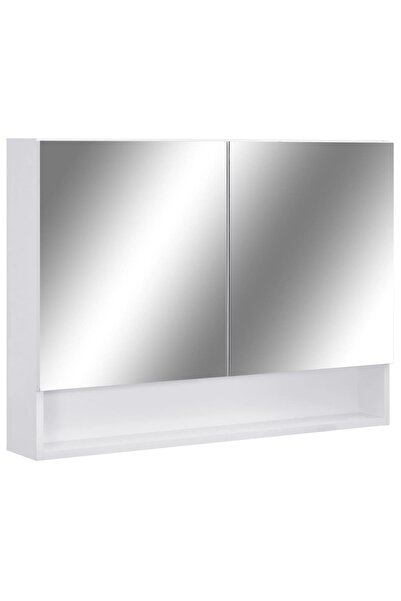 vidaxl Bathroom cabinet with mirror and LEDs, white, 80x15x60 cm, MDF