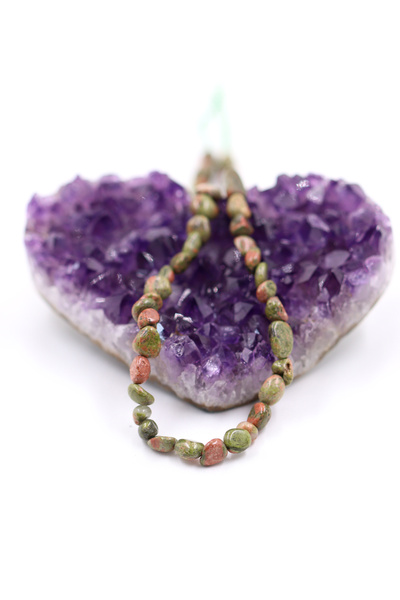 SAURACHI Unakite Stone Amorphous Cut Pendant Natural Stone Array