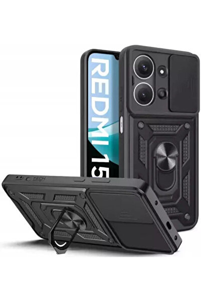 Techsuit Σειρά Camshield Πίσω Κάλυμμα Σιλικόνης / Πλαστικό Μαύρο (Redmi 15C 4...