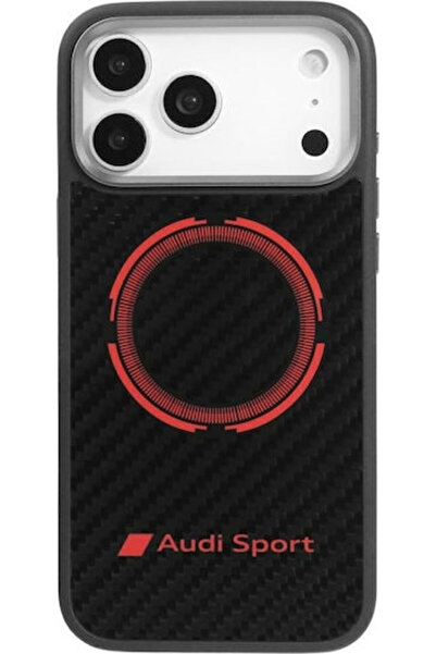 Audi Θήκη Rsq Ανθρακονήματα Σπορ Κόκκινο Κύκλος Magsafe iPhone 17 Pro Max Μαύ...