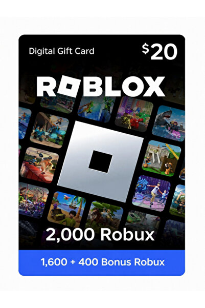 Roblox Robux Roblox Gift Card 20 USD Dijital Kod