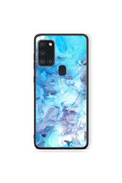 Other Samsung A21S Marble Clouds Black Glossy Θήκη