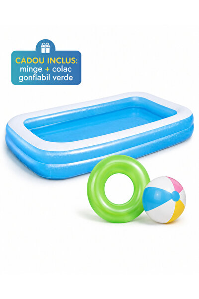 BESTWAY Piscină gonflabilă + 2 CADOURI , 3.05 x 1.83 x 0.46 m, capacitate 850...