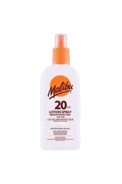 Malibu Spray de protecție solară, Malibu, SPF 20, Protecție medie, Rezistent ...