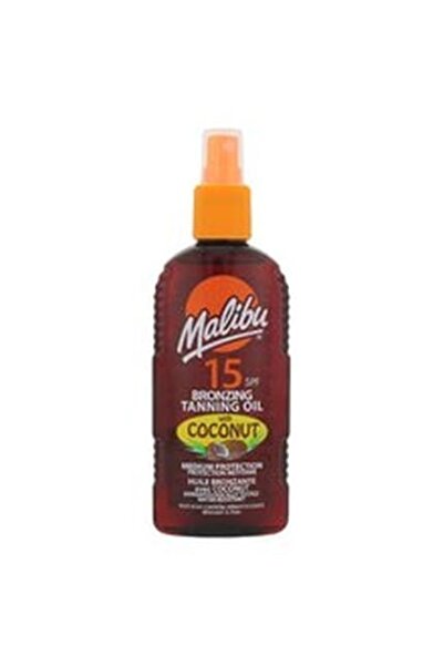 Malibu Ulei de bronzat, Malibu, Nucă de cocos SPF 15, Stralucire hidratantă, ...