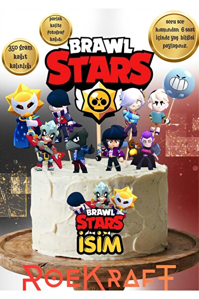 OEM Roekraft Brawl Stars Temalı Kişiselleştirilebilir Pasta Süsü Seti (Karakt...