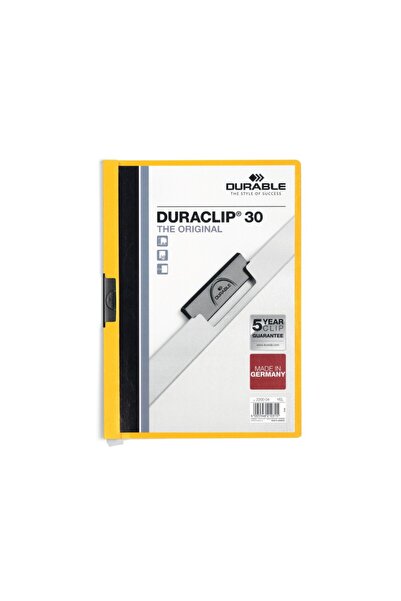 Durable Dosar din PVC cu clemă metalică Duraclip Original 30, galbenă