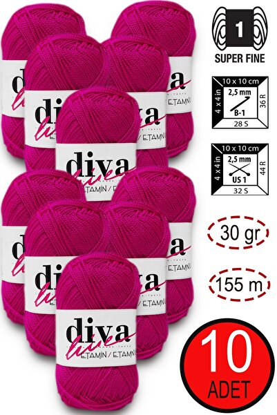 Diva İplik ديفا إيتامين 13 فوشيا داكن (عبوة من 10 قطع)