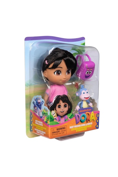 SPIN MASTERR Set of Dora and Boots Figurines with Travel Accessories, Nickelo...