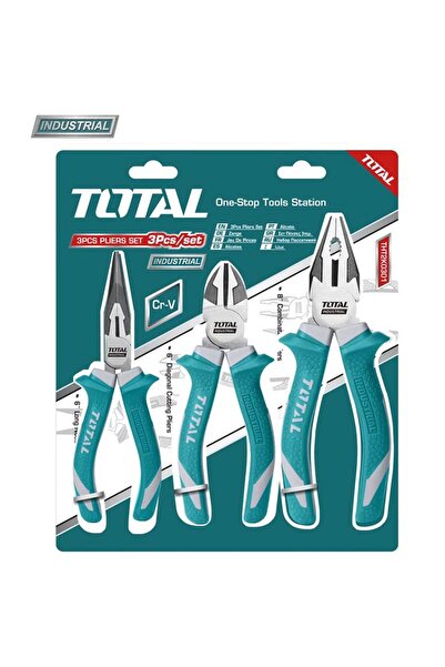 TOTAL Set clesti 3 buc (8 " Patent universal, 6 " Clește cu varf ascutit, 6 "...