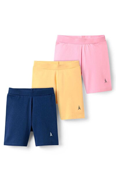 Pine kids Cotton Lycra Knit Solid Cycling Shorts (Pack of 3) - Color May Vary