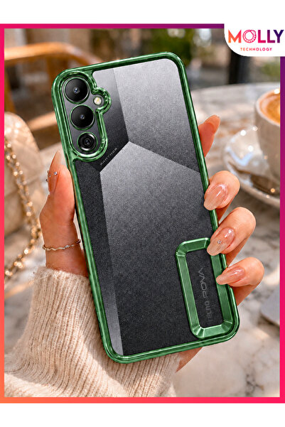 Molly TECNO POVA 4 İçin Kenarları Metalik Yeşil Lens Koruyuculu Lou Lazer Şef...