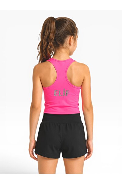 She Can Wear Yüzücü Atlet Neon Pembe İsim Baskılı (Mix Simli)